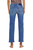 West & Wild Ladies Mid Rise Ultra Stretch Cropped Slim Straight Medium Dark Wash Denim Jeans