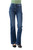 West & Wild Ladies Mid Rise Medium Dark Wash Bootcut Denim Jeans