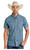 Rock & Roll Men's Blue TEK Western Mini Aztec Print Short Sleeve Button Up Shirt