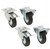 Precision 4" Rubber Rigid/Swivel Plate Casters 4PK