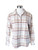 Keren Hart Women's Long Sleeve Cream/Wine Plaid Flannel Button-Up Shirt