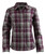 Noble Outfitters Ladies Beet and Eggplant Plaid Long Sleeve Snap Shirt Jacket