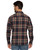 Threadgrit Men's Derrick Navy & Maroon Plaid Long Sleeve Button Up Shirt
