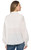 Threadgrit Ladies Cream 1/4 Button Long Sleeve Rose Blouse
