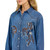 Wrangler Womens Denim Boyfriend Snap Long Sleeve Shirt