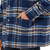 Wrangler Mens Navy Plaid Quilt Lined Flannel Shirt Jacket