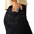Ariat Ladies Ultra High Rise Tomboy Western Utility Wide Leg Rinse Dark Wash Denim Jeans