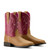 Ariat Girls Youth Cottage & Rosebud Tombstone Wide Square Toe Western Boots