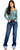 Vervet Ladies Midnight Ease High Rise Cuffed Wide Leg Dark Blue Wash Jeans