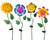 36" X 7" Neon Solar Flower Stakes ASSORTED 1 PIECE
