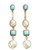 Blazin Roxx Gold Bar Earrings with Turquoise and Crystals