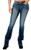 Grace In LA Womens Medium Wash Starburst Elegance Bootcut Jeans