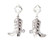 West & Co. The Atlanta 1.75" Silver Rhinestone Cowboy Boot on Rhinestone Post Earrings