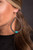 West & Co. Metallic Silver Disc Dangle Hoop with Turquoise Beaded Accent Earrings