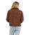 Cotton & Rye Women's Brown & Tan Color Block Cropped Button Up Shacket