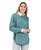 Cotton & Rye Ladies Solid Aqua Rib Knitted Long Sleeve Sweater