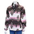 Cowgirl Hardware Ladies Pink & Brown Skull Printed Long Sleeve 1/4 Button Fleece Pullover