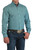 Cinch Men's Turquoise Geo Plaid Print Modern Fit Long Sleeve Button-Down Western Shirt