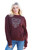 Cruel Ladies Burgundy Bootstitch Graphic Long Sleeve Crewneck Sweatshirt