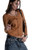 Miss Me Womens Camel Brown Autumn Ruffle Scoopneck Top