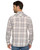 Threadgrit Mens Flynn Long Sleeve Cream Plaid Snap Button Western Shirt