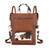 Wrangler Brown Cow Print Convertible Leather Backpack