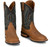 Justin Men's Chestnut & Black Rustle Outlaw 11" Western Square Toe Boots