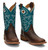 Justin Men's Chocolate Brown & Teal Drennan 11" Western Square Toe Boots