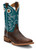 Justin Men's Chocolate Brown & Teal Drennan 11" Western Square Toe Boots