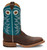 Justin Men's Chocolate Brown & Teal Drennan 11" Western Square Toe Boots
