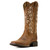 Ariat Ladies Pearl Brown Round Up Holly Wide Square Toe Western Boots