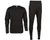C.W. HART Mens Black Thermal Base Layer Set with Functional Fly
