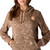 Carhartt Women's Soft Sepia Vintage Camo Relaxed Fit Midweight Logo Sleeve Graphic Printed Sweatshirt