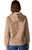 Carhartt Women's Soft Sepia Vintage Camo Relaxed Fit Midweight Logo Sleeve Graphic Printed Sweatshirt