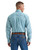 Wrangler Mens George Strait White Teal Stripe One Pocket Button Down Shirt