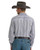 Wrangler Mens Cody Johnson Gray Striped Long Sleeve Button Up Shirt