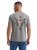Wrangler Mens Gray Acid Wash Steer Skull Back Graphic Short Sleeve T-Shirt
