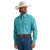Wrangler Mens George Strait Teal Troubadour Long Sleeve Western Snap Shirt