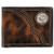 Justin Mens Oil Tanned Leather Concho Bi Fold Wallet