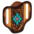 Red Dirt Hat Co. Mens Tan Tooled Leather and Turquoise Aztec Inlay Knife Sheath