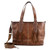 Justin Womens Brown Floral Tooled Leather Tassel Crossbody Purse