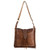 Justin Womens Rich Brown Western Leather Long Fringe Crossbody Purse