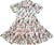 Shea Baby Toddler Girls White Cactus Floral Layered Button Short Sleeve Dress