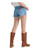 Wrangler Womens Medium Wash Riyah Super High Rise Slim Fit Denim Cowboy Shorts
