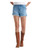 Wrangler Womens Medium Wash Riyah Super High Rise Slim Fit Denim Cowboy Shorts