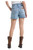 Wrangler Womens Blue Blissful High Rise Mid Length Denim Cowboy Shorts