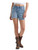 Wrangler Womens Blue Blissful High Rise Mid Length Denim Cowboy Shorts