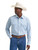 Wrangler Mens Light Blue Chambray Wrinkle Resist Long Sleeve Western Snap Shirt