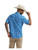 Wrangler Mens Cerulean Blue Aztec Print All Terrain Gear Performance Short Sleeve Shirt