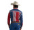 Wrangler Mens Red Americana Multi Stripe Vintage-Inspired Brushpopper Long Sleeve Western Snap Shirt